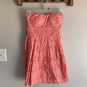 Peach strapless dress